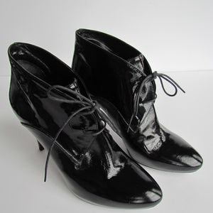 MELIN ITALY Black Patent Platform Booties
